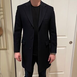 Suitsupply Men's Navy Long Coat